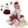 KEIUMI 24 inch Reborn Doll Baby Toddler Toy Reborn Toddler Doll Baby Girl Gift Cute Lovely Parent-Child Interaction Tipped and Sealed Nails Half Silicone and Cloth Body with Clothes and Accessories