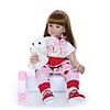 KEIUMI 24 inch Reborn Doll Baby Toddler Toy Reborn Toddler Doll Baby Girl Gift Cute Lovely Parent-Child Interaction Tipped and Sealed Nails Half Silicone and Cloth Body with Clothes and Accessories