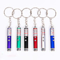Key Chain Flashlights Mini 50 lm Laser LED 1 Emitters 1 Mode 3 in 1 Random Color Mini Portable Camping / Hiking Fishing Climbing / Aluminum Alloy