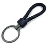 key chain lambskin handwoven genuine leather keychain - dark blue