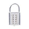 Key Press Button Combination Padlock-Silver