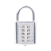 Key Press Button Combination Padlock-Silver