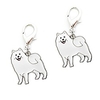key ring,  2 pcs cute pet dogs shape mini metal key rings keychains holders keyring portable key chain for men women girls boys (samoyed)