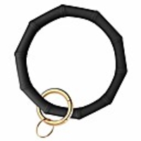 key ring bracelets,  silicon wristlet keychain circle key chain ring bangle keyring for women girl (flash pink)