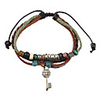 Key to the World Multilayer Vintage Fabric and Leather Bracelet