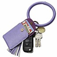 keychain bracelet,  leather wristlet keychain bracelet for women (purple)