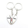 Keychain Heart Mismatch Ring Jewelry Silver For Daily