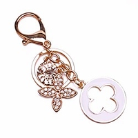keychain key ring keyring pendant keyfob charming rhinestone crystal women bag purse decoration gift (car blue 1pcs)