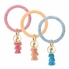 keychain leather key rings for womens gliter pinkgliter bluegliter orange