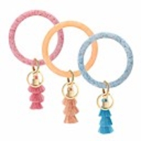 keychain leather key rings for womens gliter pinkgliter bluegliter orange
