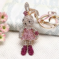 Keychain Rabbit Novelty Rhinestone Zinc Alloy Unisex Toy Gift