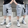 Kids Boys Shorts Black Gray Letter Summer Active Casual 5-12 Years miniinthebox