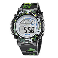 Kids Digital Watch Digital Casual Water Resistant / Waterproof Digital Black Yellow Blue / One Year / Silicone / Noctilucent