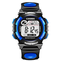 Kids Digital Watch Digital Outdoor Water Resistant / Waterproof Digital Black Blue Yellow / One Year / Rubber / Chronograph