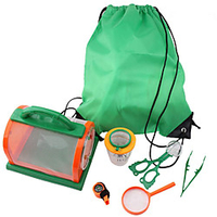 Kids Explorer Kit,  8 PCS Outdoor Adventure Camping Kit Bug Catcher Kit with Insect Clamp, Big Container,  Magnifying Glass,  Tweezer,  Whistle,  Educational Nature Exploration Toys Gift for Boys Girls miniinthebox