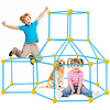 Kids Fort Building Kit 85PCS STEM Toys for 4 5 6 7 8 9 Year Old Boys Girls Indoor Outdoor Toys Play Tent Playhouse DIY Construction Build Castle Tunnel Play Igloo Air Fort Easter Basket Stuffer Gift miniinthebox