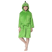 Kigurumi Pajamas Cartoon Onesie Pajamas Flannel Fabric Green Cosplay For Boys and Girls Animal Sleepwear Cartoon Festival / Holiday Costumes / 1 Belt miniinthebox