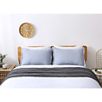 King Size Linen Pillowcases,  2-Pack Reduces Allergies and Respiratory Irritation Vintage Style Breathable Pillow Cases,  20 x 30 Inches,  Blue