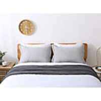 King Size Linen Pillowcases,  2-Pack Reduces Allergies and Respiratory Irritation Vintage Style Breathable Pillow Cases,  20 x 30 Inches,  Grey
