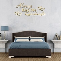 Kiss me Goodnight English Letter Mirror Wall Sticker Material Can Be Removed English True Proverbs miniinthebox