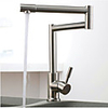 Kitchen faucet - One Hole Nickel Brushed Pot Filler Deck Mounted Art Deco / Retro Kitchen Taps / Single Handle One Hole