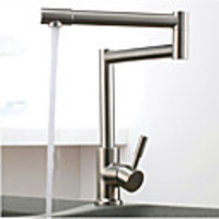 Kitchen faucet - One Hole Nickel Brushed Pot Filler Deck Mounted Art Deco / Retro Kitchen Taps / Single Handle One Hole