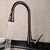 Kitchen faucet - One Hole Oil-rubbed Bronze Pull-out / ­Pull-down / Tall / ­High Arc Deck Mounted Traditional Kitchen Taps / Brass / Single Handle One Hole