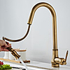 Kitchen faucet - Single Handle One Hole Antique Brass Pull-out / Pull-down Centerset Antique Kitchen Taps