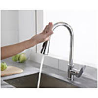 Kitchen faucet - Single Handle One Hole Chrome Pull-out / ­Pull-down / Tall / ­High Arc Other Contemporary Kitchen Taps