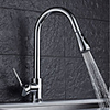 Kitchen faucet - Single Handle One Hole Chrome Pull-out / ­Pull-down / Tall / ­High Arc Vessel Contemporary Kitchen Taps / Brass