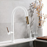 Kitchen faucet - Single Handle One Hole Electroplated / Painted Finishes Pull-out / ­Pull-down / Tall / ­High Arc Free Standing Contemporary / Antique Kitchen Taps