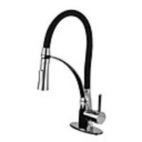 Kitchen faucet - Single Handle One Hole Electroplated Pull-out /Pull-down / Standard Spout / Bar / Prep Deck Mounted without Soap Dispenser