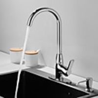 Kitchen faucet - Single Handle One Hole Electroplated Standard Spout Centerset Contemporary Kitchen Taps with Soap Dispenser