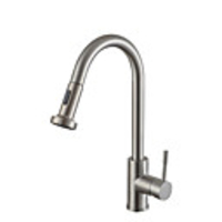 Kitchen faucet - Single Handle One Hole Nickel Brushed Pull-out / ­Pull-down / Tall / ­High Arc Centerset Contemporary Kitchen Taps / Stainless Steel