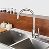 Kitchen faucet - Single Handle One Hole Nickel Brushed Standard Spout Centerset Contemporary Kitchen Taps