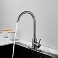 Kitchen faucet - Single Handle One Hole Nickel Brushed Tall /Prep Deck Mounted Contemporary / Antique Kitchen Taps Stainless Steel