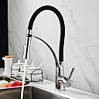 Kitchen faucet - Single Handle One Hole Oil-rubbed Bronze / Nickel Brushed Pull-out / ­Pull-down Vessel / Brass