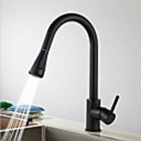Kitchen faucet - Single Handle One Hole Pull-out / ­Pull-down / Standard Spout / Tall / ­High Arc Contemporary Kitchen Taps / Brass