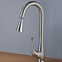 Kitchen faucet - Single Handle One Hole Pull-out / ­Pull-down / Tall / ­High Arc Other Contemporary Kitchen Taps / Brass