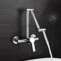 Kitchen faucet - Single Handle Two Holes Chrome Pot Filler Wall Mounted Contemporary Kitchen Taps