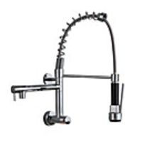 Kitchen faucet - Single Handle Two Holes Chrome Pull-out / ­Pull-down Wall Mounted Cold Water Only,  Contemporary Kitchen Taps / Brass