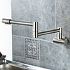 Kitchen faucet-single handle single hole nickel brushed pot rack center set modern / modern / folding