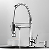Kitchen faucet with Soap Dispenser- Single Handle Two Holes Electroplated Pull-out / shy;Pull-down / Standard Spout / Tall / High Arc Deck Mounted Contemporary Kitchen Taps