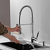 Kitchen faucet with Soap Dispensor - Single Handle One Hole Electroplated Pull-out / shy;Pull-down / Tall / shy;High Arc / Bar / shy;Prep Deck Mounted Contemporary Kitchen Taps