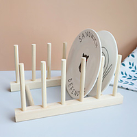 Kitchen Plate Storage Rack Plate Holder Wooden Drain Rack Cookware Holders Accessories miniinthebox