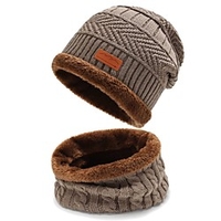 klv hat men women winter knit ski beanie skull slouchy caps unisex baggy warm crochet hat (c-gray, one size)