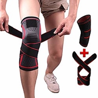 knee brace compression sleeve with strap for best support amp; pain relief for meniscus tear,  arthritis,  running,  basketball,  mcl,  crossfit,  jogging and post surgery recovery for men amp; women red miniinthebox