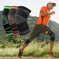 Knee Brace Knee Sleeve 3D Weaving for Fitness Gym Workout Basketball Antiskid Moisture Wicking Joint support Adjustable Men