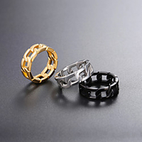 Knuckle Ring Black Gold Silver Stainless Steel Fashion Hip Hop 1pc 7 8 9 10 11 / Men