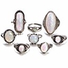 Knuckle Ring Opal Geometrical Silver Alloy Ladies Unusual Unique Design 8pcs One Size / Women
